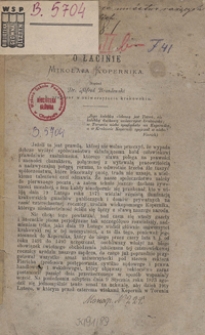 O łacinie Mikołaja Kopernika