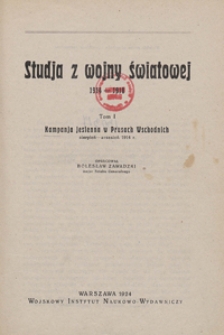 Kampanja jesienna w Prusach Wschodnich : sierpień - wrzesień 1914 r.