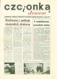 Czcionką i Słowem : jednodniówka samorządu robotniczego Olsztyńskich Zakładów Graficznych, 1971 : styczeń