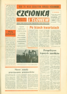 Czcionką i Słowem : jednodniówka samorządu robotniczego Olsztyńskich Zakładów Graficznych im. Seweryna Pieniężnego w Olsztynie, 1973 (R. 3), nr 10