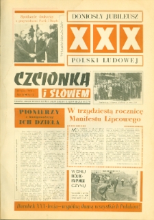Czcionką i Słowem : jednodniówka samorządu robotniczego Olsztyńskich Zakładów Graficznych im. Seweryna Pieniężnego w Olsztynie, 1974 (R. 4), nr 12