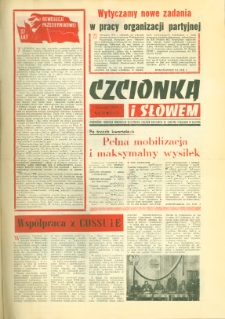 Czcionką i Słowem : jednodniówka samorządu robotniczego Olsztyńskich Zakładów Graficznych im. Seweryna Pieniężnego w Olsztynie, 1974 (R. 4), nr 13