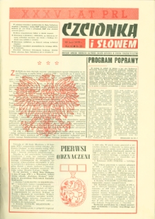 Czcionką i Słowem : kwartalnik samorządu robotniczego Olsztyńskich Zakładów Graficznych im. Seweryna Pieniężnego w Olsztynie, 1979 (R. 9), nr 35