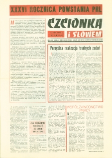 Czcionką i Słowem : kwartalnik samorządu robotniczego Olsztyńskich Zakładów Graficznych im. Seweryna Pieniężnego w Olsztynie, 1980 (R. 10), nr 40