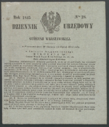 Dziennik Urzędowy Gubernii Warszawskiej, 1845 (R.1), nr 28