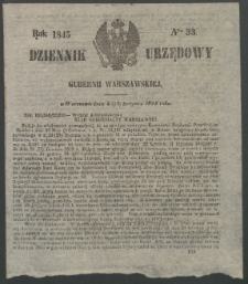 Dziennik Urzędowy Gubernii Warszawskiej, 1845 (R.1), nr 33