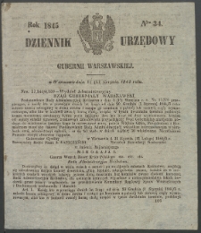 Dziennik Urzędowy Gubernii Warszawskiej, 1845 (R.1), nr 34
