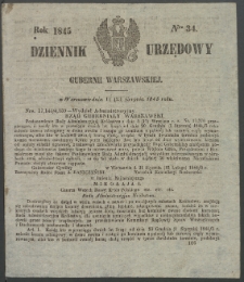 Dziennik Urzędowy Gubernii Warszawskiej, 1845 (R.1), nr 34
