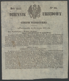 Dziennik Urzędowy Gubernii Warszawskiej, 1845 (R.1), nr 35
