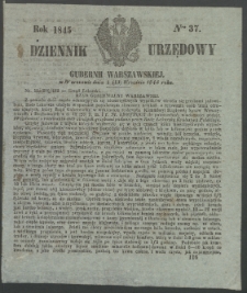 Dziennik Urzędowy Gubernii Warszawskiej, 1845 (R.1), nr 37