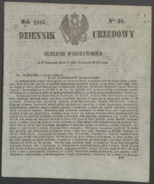 Dziennik Urzędowy Gubernii Warszawskiej, 1845 (R.1), nr 38