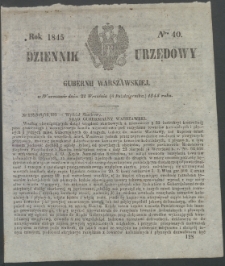 Dziennik Urzędowy Gubernii Warszawskiej, 1845 (R.1), nr 40