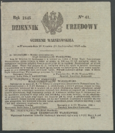 Dziennik Urzędowy Gubernii Warszawskiej, 1845 (R.1), nr 41