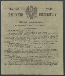Dziennik Urzędowy Gubernii Warszawskiej, 1845 (R.1), nr 42