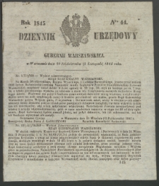 Dziennik Urzędowy Gubernii Warszawskiej, 1845 (R.1), nr 44