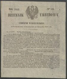 Dziennik Urzędowy Gubernii Warszawskiej, 1845 (R.1), nr 45