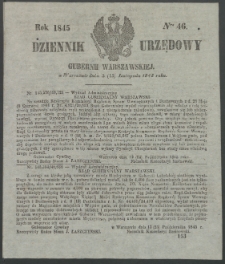 Dziennik Urzędowy Gubernii Warszawskiej, 1845 (R.1), nr 46