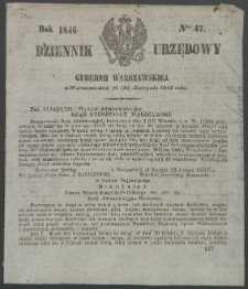 Dziennik Urzędowy Gubernii Warszawskiej, 1845 (R.1), nr 47