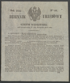 Dziennik Urzędowy Gubernii Warszawskiej, 1845 (R.1), nr 48