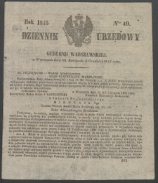 Dziennik Urzędowy Gubernii Warszawskiej, 1845 (R.1), nr 49