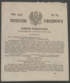 Dziennik Urzędowy Gubernii Warszawskiej, 1845 (R.1), nr 51