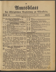 Amtsblatt der Königlichen Regierung zu Allenstein, 1908 Jg. 4, Stück 4