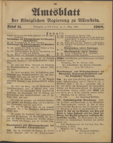Amtsblatt der Königlichen Regierung zu Allenstein, 1908 Jg. 4, Stück 11