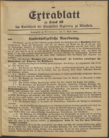 Amtsblatt der Königlichen Regierung zu Allenstein, 1908 Jg. 4, Stück 16 + 2 Extrablatt
