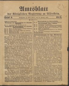 Amtsblatt der Königlichen Regierung zu Allenstein, 1912 Jg. 8, Stück 2