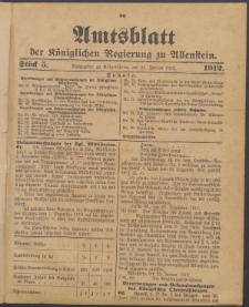 Amtsblatt der Königlichen Regierung zu Allenstein, 1912 Jg. 8, Stück 5