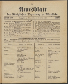 Amtsblatt der Königlichen Regierung zu Allenstein, 1912 Jg. 8, Stück 12