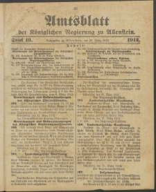 Amtsblatt der Königlichen Regierung zu Allenstein, 1912 Jg. 8, Stück 13