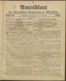 Amtsblatt der Königlichen Regierung zu Allenstein, 1912 Jg. 8, Stück 18 + Sonderbeilage