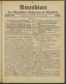 Amtsblatt der Königlichen Regierung zu Allenstein, 1912 Jg. 8, Stück 28