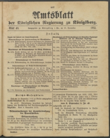 Amtsblatt der Königlichen Regierung zu Königsberg, 1912, Stück 48