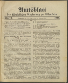 Amtsblatt der Königlichen Regierung zu Allenstein, 1913 Jg. 9, Stück 2