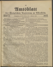 Amtsblatt der Königlichen Regierung zu Allenstein, 1913 Jg. 9, Stück 5