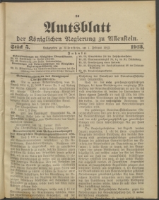Amtsblatt der Königlichen Regierung zu Allenstein, 1913 Jg. 9, Stück 5