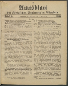 Amtsblatt der Königlichen Regierung zu Allenstein, 1913 Jg. 9, Stück 9
