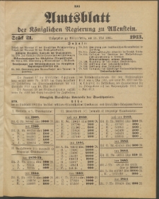 Amtsblatt der Königlichen Regierung zu Allenstein, 1913 Jg. 9, Stück 21