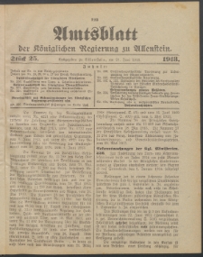 Amtsblatt der Königlichen Regierung zu Allenstein, 1913 Jg. 9, Stück 25