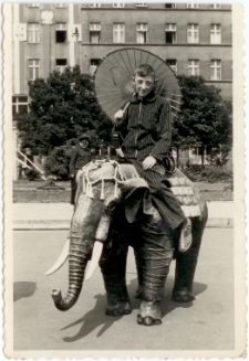 Jan Prusik na słoniu