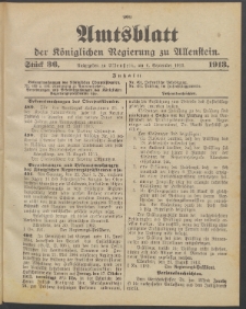 Amtsblatt der Königlichen Regierung zu Allenstein, 1913 Jg. 9, Stück 36
