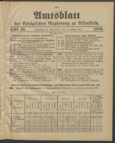 Amtsblatt der Königlichen Regierung zu Allenstein, 1913 Jg. 9, Stück 42