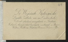 [Bilet wizytowy Wojciecha Kętrzyńskiego]