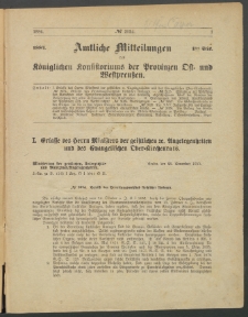 Amtliche Mitteilungen des Königlichen Konsistoriums der Provinzen Ost-und Westpreußen zu Königsberg i[n] Ostpr., 1884, Stück 1