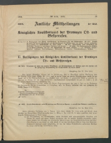 Amtliche Mittheilungen des Königlichen Konsistoriums der Provinzen Ost-und Westpreußen zu Königsberg i[n] Ostpr., 1884, Stück 5