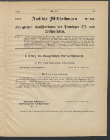 Amtliche Mittheilungen des Königlichen Konsistoriums der Provinzen Ost-und Westpreußen zu Königsberg i[n] Ostpr., 1884, Stück 11
