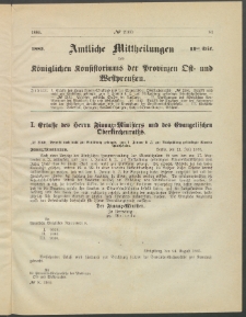 Amtliche Mittheilungen des Königlichen Konsistoriums der Provinzen Ost-und Westpreußen zu Königsberg i[n] Ostpr., 1885, Stück 11