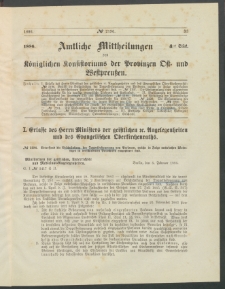 Amtliche Mittheilungen des Königlichen Konsistoriums der Provinzen Ost-und Westpreußen zu Königsberg i[n] Ostpr., 1886, Stück 4